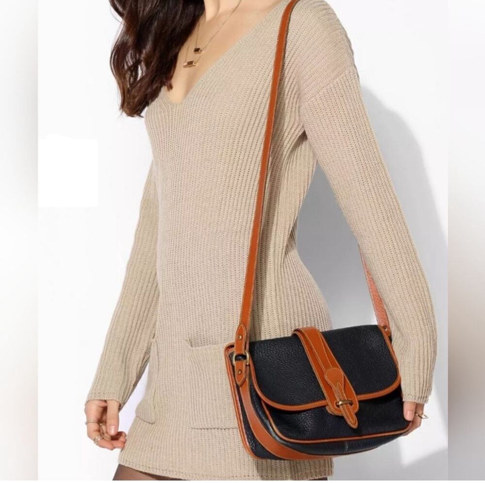Vintage Dooney & Bourke Leather Saddle Bag